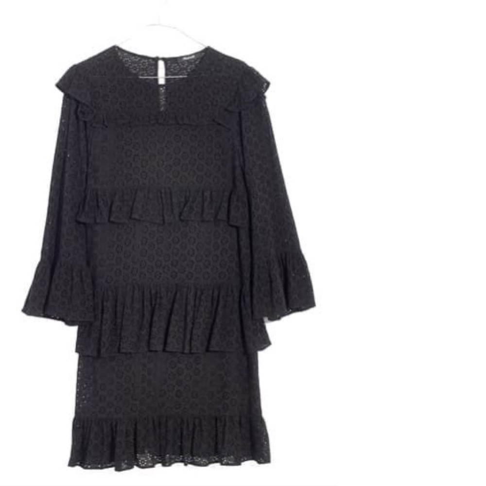 Madewell Black Eyelet Ruffle Dress - Picture 5 of 5